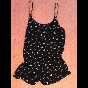 Romper (Bird Pattern/Navy Blue)